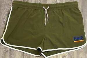 Bike Athletic 4-Way Stretch Track Shorts Olive BAM200